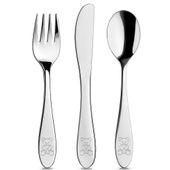 Sztućce dla Dzieci Dziecka Stalowe Widelec Nóż Łyżka Zestaw Sztućców Miś