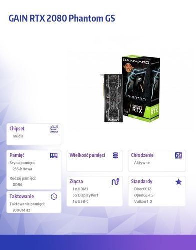 Karta graficzna RTX 2080 Phantom GS na Arena.pl