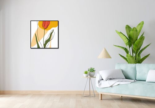 Plakat 60x60cm Przerysowany Tulipan na Arena.pl