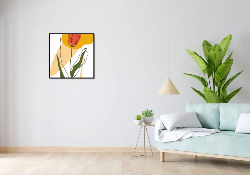 Plakat 60x60cm Przerysowany Tulipan zdjęcie 4