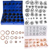 ZESTAW ORINGÓW OLEJOODPORNYCH USZCZELEK 419SZT + PODKŁADKI MIEDZIANE 220EL