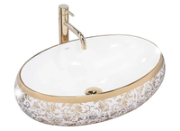 Umywalka Ceramiczna Nablatowa MERYL WHITE GOLD