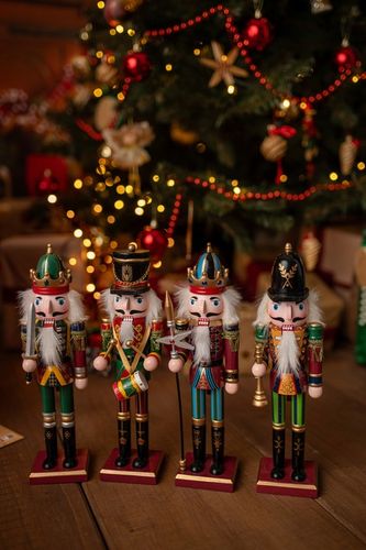 ŚWIĄTECZNE FIGURKI DZIADEK DO ORZECHÓW DUŻY DREWNIANY OZDOBA NA PODSTAWCE na Arena.pl