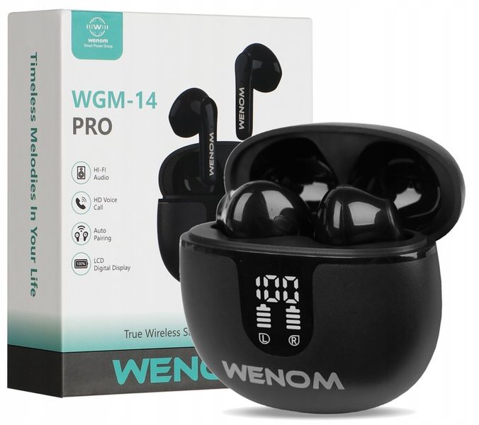 SŁUCHAWKI BEZPRZEWODOWE DOUSZNE WENOM WGM 14-PRO ANC 2 MIKROFONY LED EKRAN zdjęcie 9