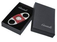 Srebrna Metalowa Obcinarka Do Cygara w Eleganckim Opakowaniu Prezentowym