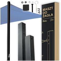 Maszt słup do żagla zacieniacza do ogrodu regulowana wysokość 240 cm grafit