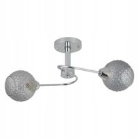 Lampa Wisząca OAKLAND Srebrny Szklane Klosze 2xE27 Lampa Sufitowa Do Salonu