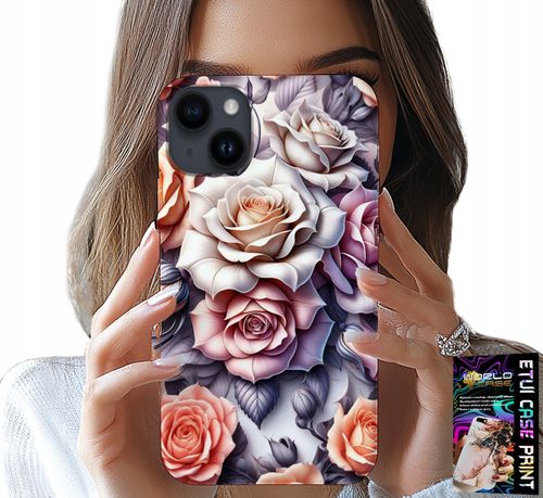 ETUI DO IPHONE 15 PLUS - KWIECISTE WZORY RÓŻA RÓŻE KWIATKI CASE na Arena.pl
