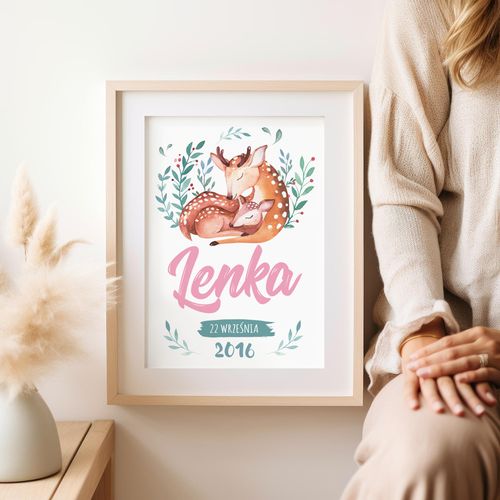 Plakat metryczka dla twojego dziecka 50x70 cm na Arena.pl