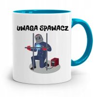 Kubek Błękitny Spawacza Uwaga Spawacz Z Nadrukiem Ze Zdjęciem