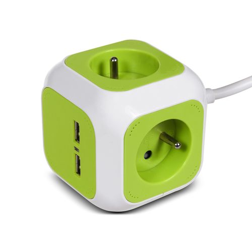 PRZEDŁUŻACZ KOSTKA MAGIC CUBE 4 GNIAZDA 2xUSB 1.4m na Arena.pl