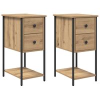 Szafka Nocna z szufladą 2 pcs dąb artisan 32 x 42 x 70 cm