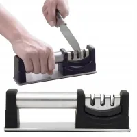 OSTRZAŁKA DO OSTRZENIA NOŻY NOŻYCZEK UNIWERSALNA TRÓJFAZOWA 3w1 OSEŁKA