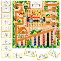LABIRYNT MONTESSORI TABLICA MAGNETYCZNA DREWNIANA NAUKA LICZENIA DLA DZIECI