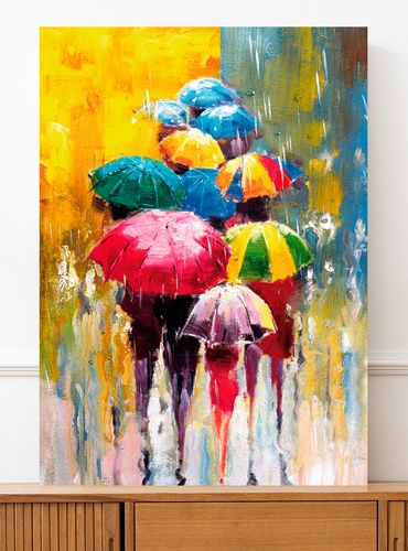 Obraz na płótnie abstrakcja kolorowe parasole 70x100 cm na Arena.pl
