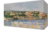 Obraz 30x20cm Village at the Water's Edge, Paul Cezanne Vintage