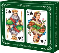 Zestaw dwóch klasycznych tali kart do gry Poker Remik Makao Tysiąc Kanasta