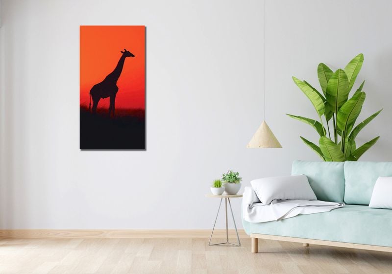 Obraz 50x100cm Żyrafa w Czerni zdjęcie 2