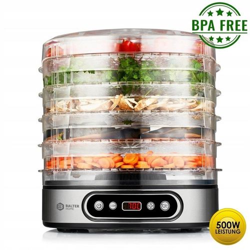 SUSZARKA SPOŻYWCZA GRZYBY WARZYWA OWOCE ZIOŁA 5 POZIOMÓW BALTER HOME 380 W na Arena.pl