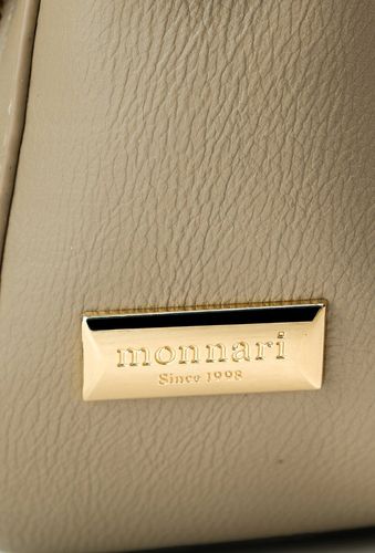 Monnari torebka listonoszka koszyk z plecionym panelem beżowo-szary BAG0410 na Arena.pl