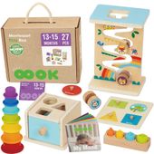WOOPIE GREEN Pudełko Box 6w1 13-15m Montessori Edukacyjne Sensoryczne FSC
