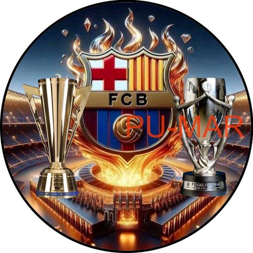 Opłatek na tort Urodziny FC Barcelona Piłka Nożna Bramka Gol Tekst Gratis na Arena.pl