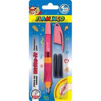 pióro na naboje ergonomiczne różowe +2 naboje flamingo