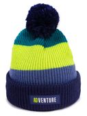 Czapka zimowa chłopięca z granatowym pomponem ADVENTURE 46-48 YOCLUB