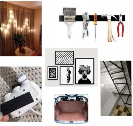 RZEPY DO PANELI TAPICEROWANYCH RZEP MONTAŻOWY SAMOPRZYLEPNY 10m MOCNY na Arena.pl