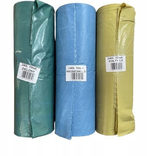 Worki do segregacji śmieci 240L – plastik, papier, szkło – 30 szt. na Arena.pl