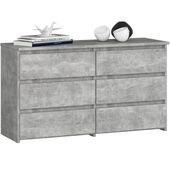 Komoda do sypialni, 6 szuflad, STILO, 100x35x57 cm, beton, mat | TYLETEGOTU