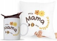 Zestaw Poduszka + Kubek Dzień Mamy Matki Prezent Z Nadrukiem Ze Zdjęciem