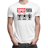Super tata - bohater - męska koszulka na prezent dla taty Biały XL T-shirt