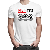 Super tata - bohater  męska koszulka na prezent dla taty Biały XXL T-shirt