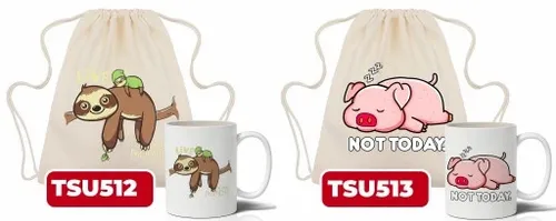 Zestaw Worek Beżowy + Kubek Biały LILO I STITCH Wz na Arena.pl