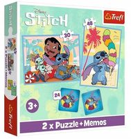 PUZZLE 2W1+MEMOS WESOŁY DZIEN LILO&STITCH 93585