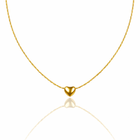 naszyjnik stal szlachetna pozłacana 14k złotem serce nst2248