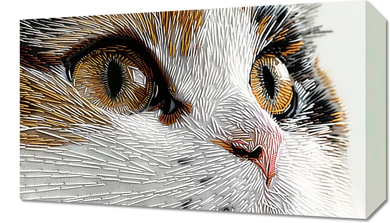 Obraz 50x30cm Nitkowany Kot zdjęcie 1