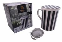kubek z zaparzaczem porcelanowy prima deco vertica 380 ml