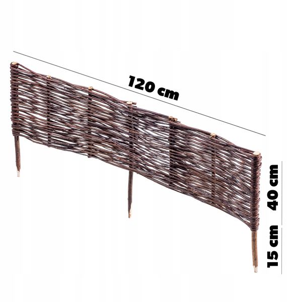 Palisada Ogrodowa 120x40cm Obrzeże Płot Wiklinowy zdjęcie 3