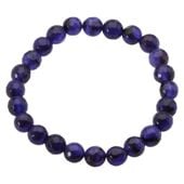 Bransoletka 19 cm - Jadeit fioletowy kulki cięte
