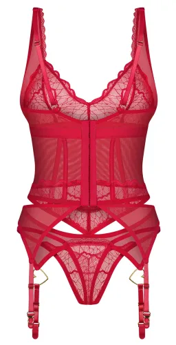 obsessive cupide desir komplet koronkowy czerwony l/xl regulacja na Arena.pl