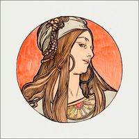 Stained glass window for the facade of the Fouquet boutique, Alphonse Maria Mucha - plakat 40x40 cm