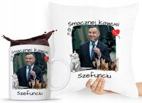 Zestaw Poduszka + Kubek Prezent Andrzej Duda Pis Z Nadrukiem Ze Zdjęciem