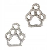 Zawieszka ŁAPY ślady 11x13mm platyna 10szt