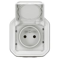 Nowe Plexo - Gniazdo 2P+Z, zaciski automatyczne, komplet podtynkowy 16A-250V~ - białe - Legrand 069870L