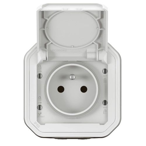 Nowe Plexo - Gniazdo 2P+Z, zaciski automatyczne, komplet podtynkowy 16A-250V~ - białe - Legrand 069870L na Arena.pl