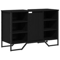 Szafka na umywalkę z przechowywaniem Czarny Dąb 91 x 35 x 60 cm