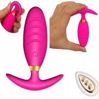 KOREK ANALNY POTĘŻNE WIBRACJE STEROWANY ZA POMOCĄ PILOTA 60 OPCJI SILIKON