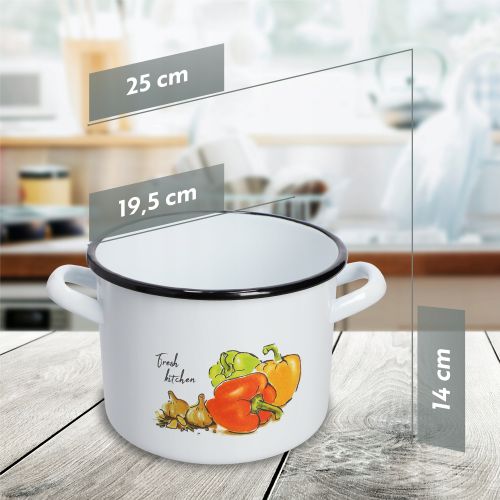 GARNEK GAR EMALIOWANY DUŻY DO ROSOŁU 18cm 3,4 L na Arena.pl